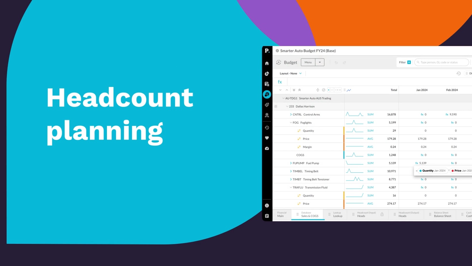 Headcount planning for every person in every region including all benefits & expenses