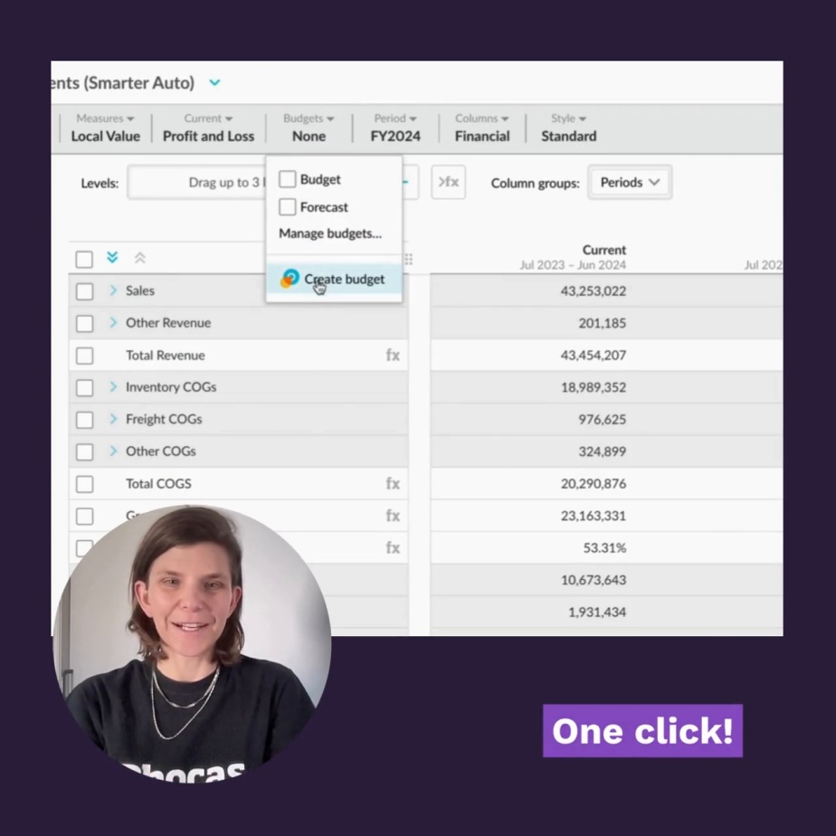 Quick and easy budgets with one-click budgeting