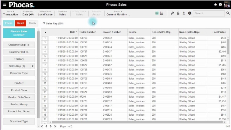 What did I sell yesterday? (using transaction mode)